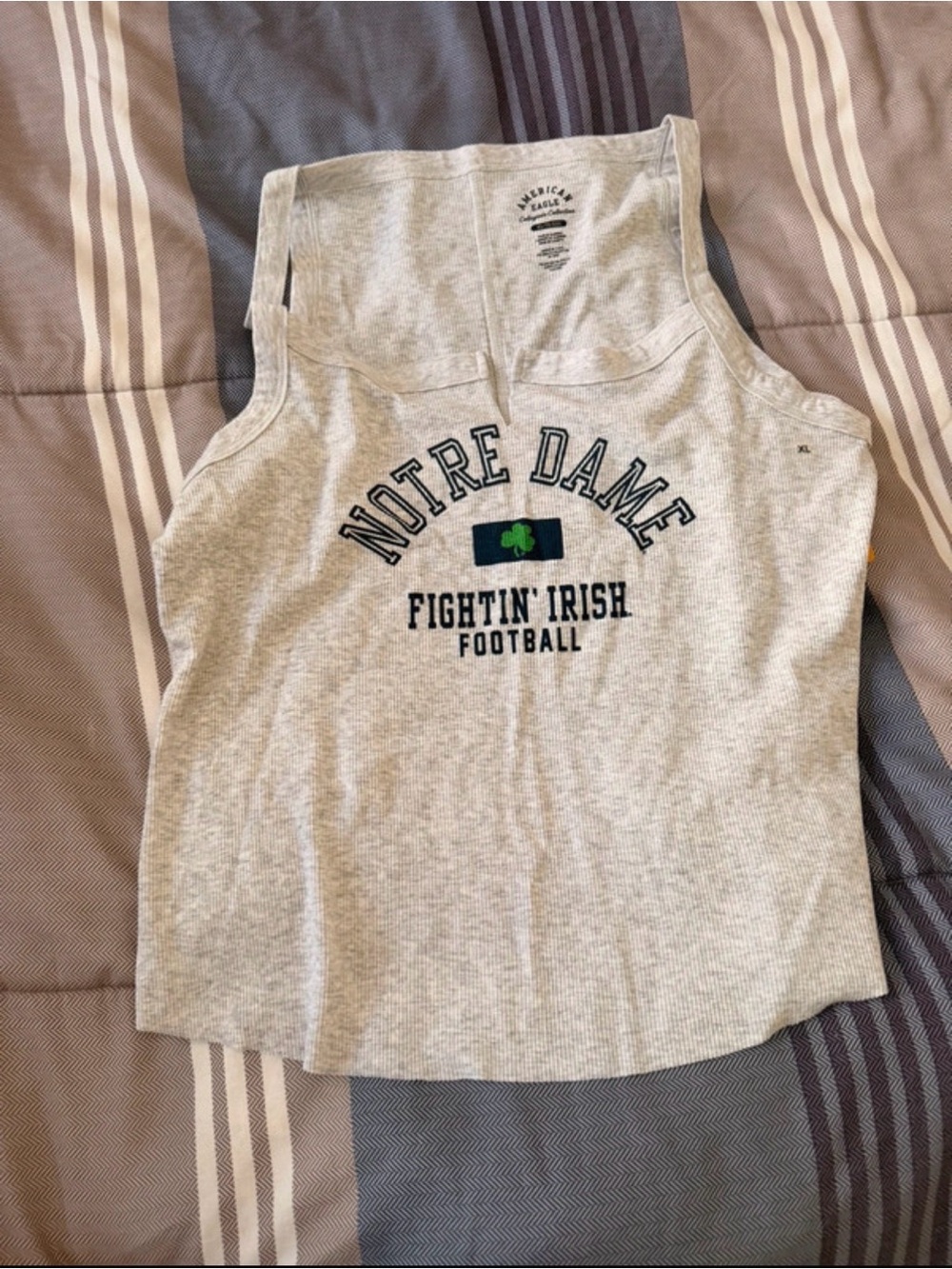 American Eagle Outfitters Gray Notre Dame Fightin' Irish Football Tank
